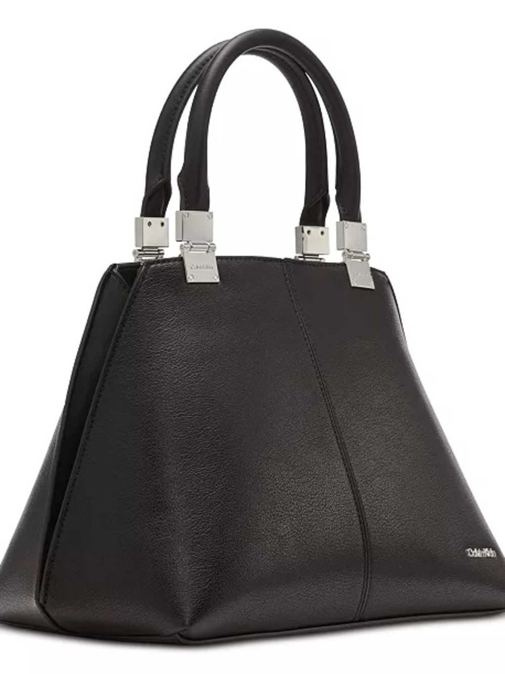 NWOT Calvin Klein Granite covetable Black Structured Satchel with Top Handles